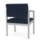 Lesro Lenox Steel Wide Guest Chair Metal Frame, Silver, RF Blueberry Upholstery LS1201 - alternate 3